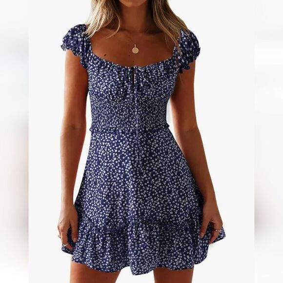 Blue flower dress - Picture 1 of 1